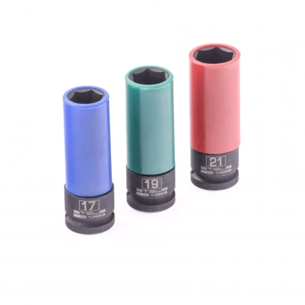 Набор головок ударных 6-гранных удлиненных для колесных дисков 17 19 21 мм 1/2&quot; 3 предмета Stels 13953 купить в Перми