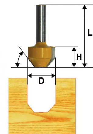 Фреза пазовая фасонная Ф119Х13 мм 45° хвостовик 8 мм 46124 купить в Перми