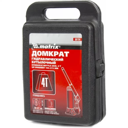 Домкрат гидравлический бутылочный 4 т h подъема 194–372 мм в пласт. кейсе MTX 507549 купить в Перми