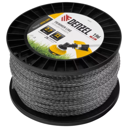 Леска для триммера двухкомпонентная витой квадрат, 2,7мм х 196м, на DIN катушке EXTRA CORD// Denzel 96824 купить в Перми