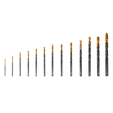 Набор сверл по металлу, 1,5-6,5 мм, HSS-Tin, Golden Tip, 13 шт Denzel 72318 купить в Перми