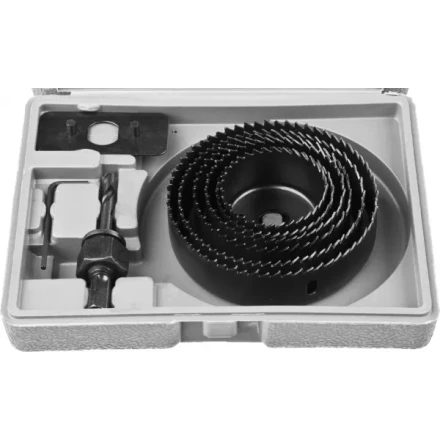 Набор кольцевых коронок по дереву STAYER &quot;MASTER&quot; Д51, 57, 67, 76, 88, 102мм. 8шт. 29600-H8 купить в Перми