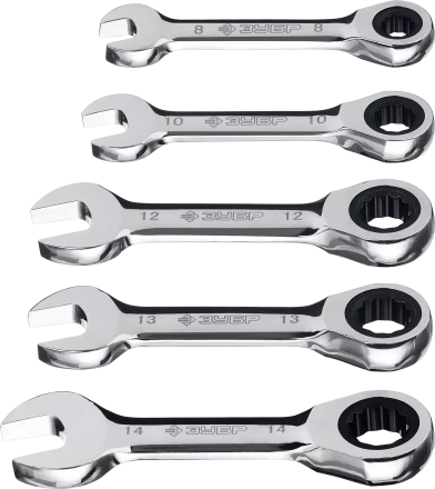 Наборы трещоточных комбинированных ключей укороченных серия ПРОФЕССИОНАЛ купить в Перми