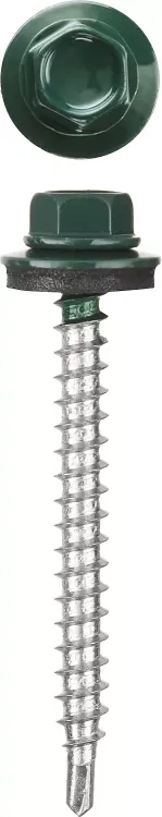 Саморезы СКД кровельные, RAL 6005 зеленый насыщенный, 29 x 4.8 мм, 400 шт, для деревянной обрешетки, STAYER 30305-48-029-6005 купить в Перми