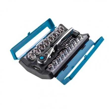 Набор торцевых головок трещотка 120 зубьев 36 предметов 1/2&quot; 3/8” CrV Gross 14145 купить в Перми