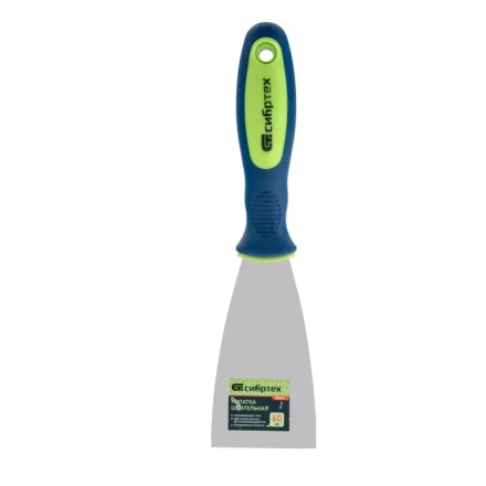 Шпательная лопатка из нержавеющей стали 60 мм двухкомпонентная ручка Сибртех 85523 купить в Перми