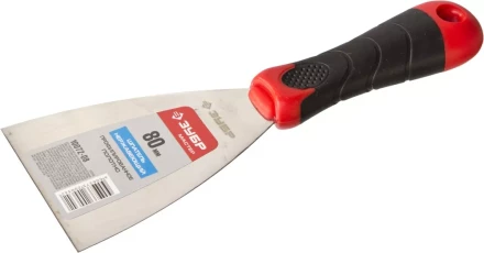 Шпатель ЗУБР &quot;МАСТЕР&quot;, профилированное нержавеющее полотно, 2к ручка, 80мм 10072-08 купить в Перми