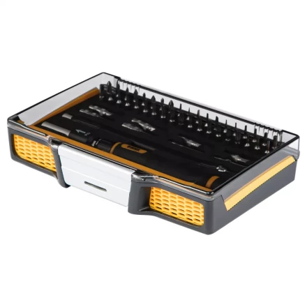 Отвертка с набором бит и торцевых головок для точных работ Denzel 7711599, гибкий привод, 48 шт, CrMo купить в Перми