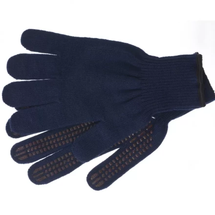 Перчатки трикотажные акрил ПВХгель Протектор синий оверлок Сибртех Россия 68665 купить в Перми
