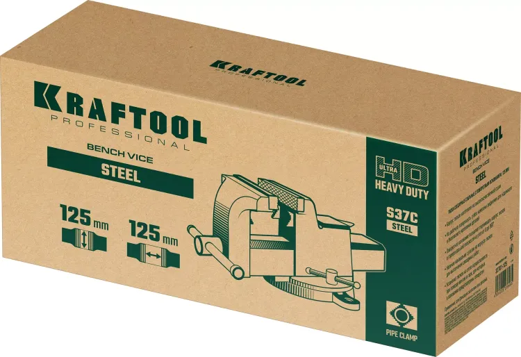 Тиски KRAFTOOL STEEL стальные 32701-125 купить в Перми
