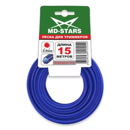 Леска для триммера HEPTAGON LINE (семиугольник) 2.65MMX15M купить в Перми