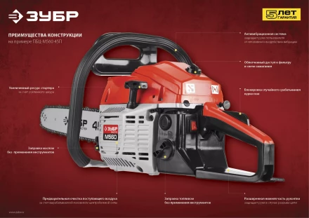 Бензиновая пила (бензопила) ПБЦ-М450 40П серия МАСТЕР купить в Перми