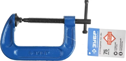 Струбцина  ЗУБР &quot;ПРОФЕССИОНАЛ&quot; тип &quot;G&quot;, корпус - ковкий чугун, 75мм 32245-075_z01 купить в Перми