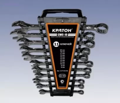 Набор ключей комбинированных Кратон CWS-10 11 пр. 2 27 03 010 купить в Перми