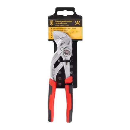 Клещи переставные — гаечный ключ КВТ 180 мм с кнопочной самофиксацией (дублирующая запись) (82148) купить в Перми