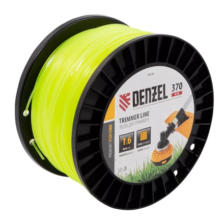 Леска для триммера квадрат 1,6мм х 370м, на DIN катушке FLEX CORD// Denzel 96290 купить в Перми