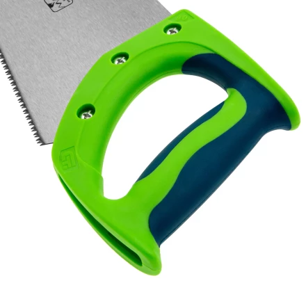 Ножовка по дереву Сибртех &quot;Зубец&quot;, 400 мм, 11 TPI, зуб 2D, калёный зуб, 2-х компонентная рукоятка, 23824 купить в Перми