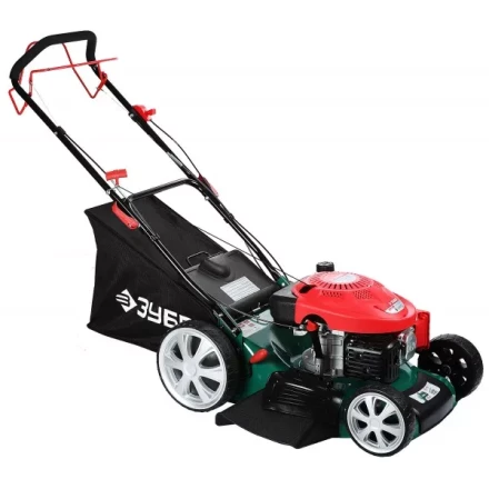 Газонокосилка ЗУБР бензиновая, самоход, 10 ступ. (25-75мм), 65л травосборник, мульчирование, 173см3, 510мм, 4.3кВт ЗГКБ-510СТ купить в Перми