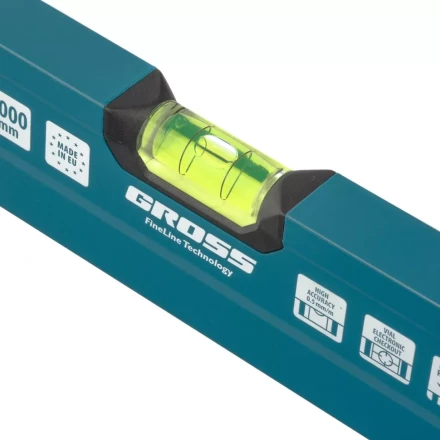 Уровень алюминиевый 1200 мм 2 рукоятки фрезеровка 3 глазка Prazision Gross 34443 купить в Перми