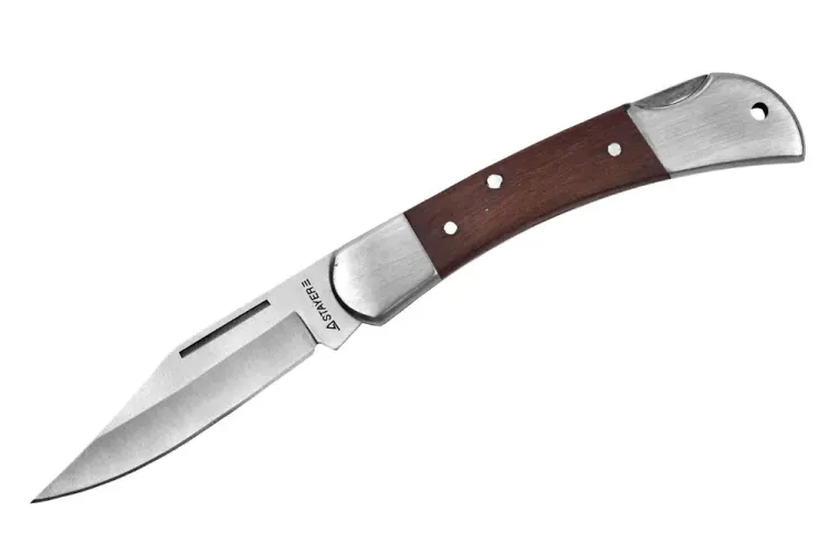 Нож STAYER складной с деревянными вставками, средний 47620-1_z01 купить в Перми