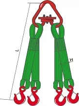 Строп текстильный четырехветвевой 4СТ 12.5 т L=4 м  РА 150 мм Звено РТ-3 купить в Перми