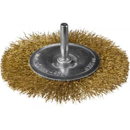 DEXX. Щетка дисковая для дрели, витая стальная латунированная проволока 0,3мм, 100мм 35110-100 купить в Перми