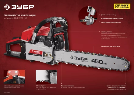 Бензиновая пила (бензопила) ПБЦ-М560 45П серия МАСТЕР купить в Перми