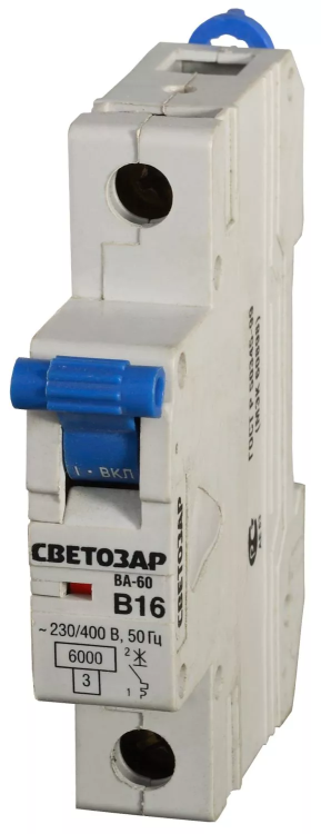 Выключатель автоматический СВЕТОЗАР 1-полюсный, 6 A,"B", откл. сп. 6 кА, 230 / 400 В SV-49051-06-B купить в Перми