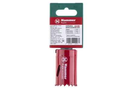 Коронка биметаллическая HAMMER Ф32х38мм 5/8&quot; BiMETALL (224-006) купить в Перми