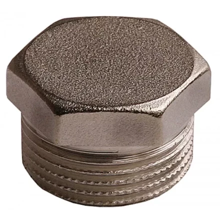 Заглушка GENERAL FITTINGS никелированная латунь, 6-ти гранная головка, наружная резьба, 1&quot; 51097-S-1 купить в Перми