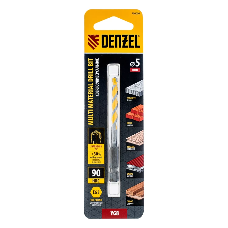 Сверло универсальное, Multi cut, 5 мм Denzel 706006 купить в Перми