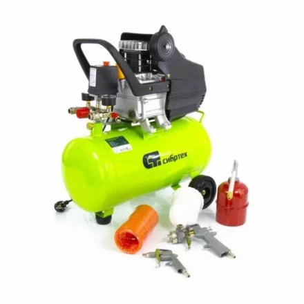 Компрессор масляный поршневой прямой привод с набором Сибртех КК-1500/24 ПЛЮС  58038 купить в Перми