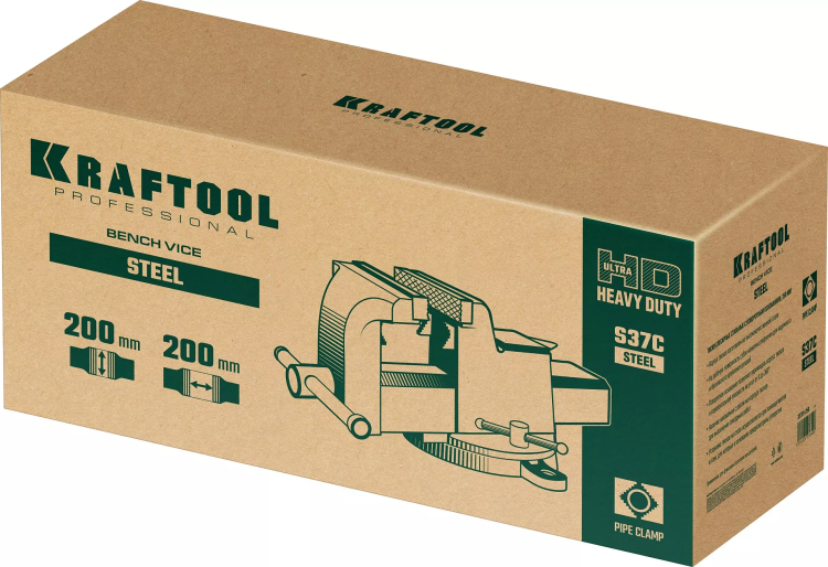 Тиски KRAFTOOL STEEL стальные 32701-200 купить в Перми