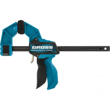 Струбцина реечная быстрозажимная пистолетного типа пошаговый механизм пластиковый корпус 300 мм Gross 20702 купить в Перми