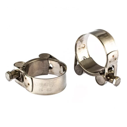 Хомуты металлические силовые 40-43 мм ширина 20 мм шарнирный W4 2 шт Сибртех 475253 купить в Перми