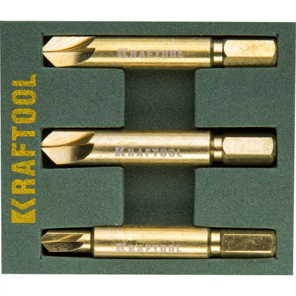 Набор экстракторов KRAFTOOL для выкручивания крепежа с износом граней шлица до 95%.PH1/PZ1,PH2/PZ2,PH3/PZ3,3 предмета 26770-H3 купить в Перми