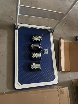 Тележка платформенная 150 кг TOR PH150 (480x740) со складной ручкой (резиновые колеса 100 мм) 1004024 купить в Перми