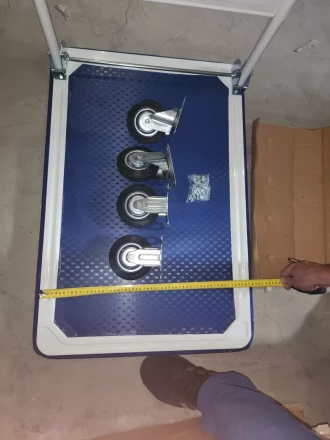 Тележка платформенная 150 кг TOR PH150 (480x740) со складной ручкой (резиновые колеса 100 мм) 1004024 купить в Перми