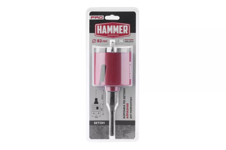 Коронка алмазная HAMMER Ф82мм (242-504) купить в Перми