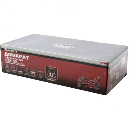 Домкрат гидравлический подкатной 3.5 т h подъема 145–490 мм с педалью MATRIX MASTER 51045 купить в Перми