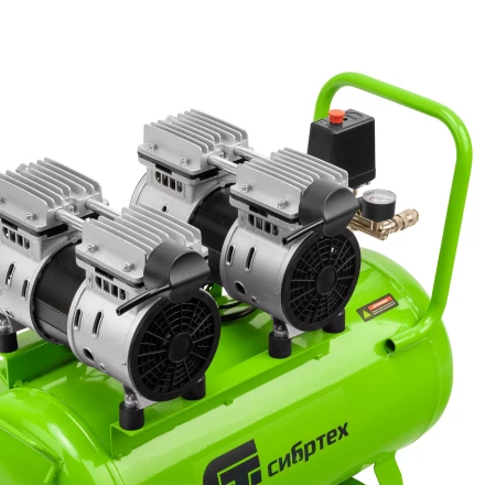 Компрессор безмаслянный малошумный Сибртех МБ 2000/50 58007, 2000 Вт, 50л, 300 л/мин купить в Перми