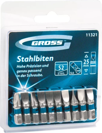 Набор бит РН1х25, сталь S2, 10шт GROSS 11329 купить в Перми