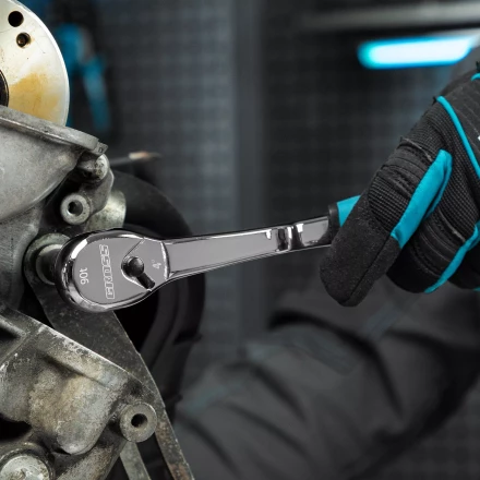 Ключ-трещотка 3/8&quot; Gross 14054, CrV, 90 зубьев, усиленный, хром купить в Перми