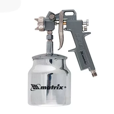 Пневматический краскопульт с нижним бачком V=0,75 л + сопла диаметром 1.2, 1.5 и 1.8 мм  MATRIX 57317 купить в Перми