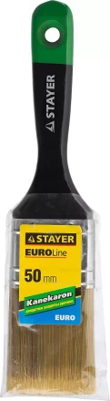 STAYER “KANEKARON-EURO”. Кисть плоская, искусственная щетина, деревянная ручка, 50мм 0106-050 купить в Перми