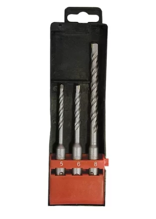 Набор буров по бетону 5х110 6х110 8х160 мм 3 шт в пластиковой коробке SDS PLUS MATRIX 71093 купить в Перми