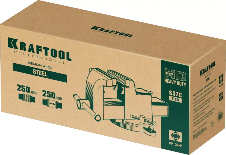 Тиски KRAFTOOL STEEL стальные 32701-250 купить в Перми