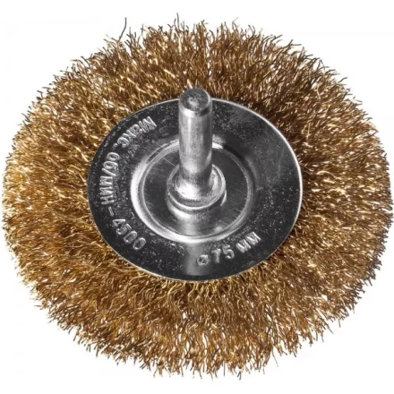 DEXX. Щетка дисковая для дрели, витая стальная латунированная проволока 0,3мм, 75мм 35110-075 купить в Перми