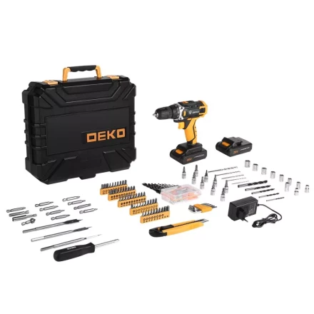 Дрель аккумуляторная DEKO DKCD20FU-Li, 063-4143 + набор 193 аксессуара купить в Перми