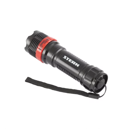 Фонарь бытовой пластик 1W LED ремешок зум 3 режима 100% - 50% - стробоскоп 3хААА Stern 90570 купить в Перми